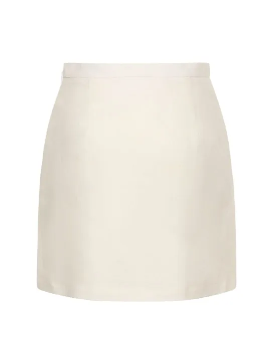 Marni   Embroidered linen blend mini skirt 