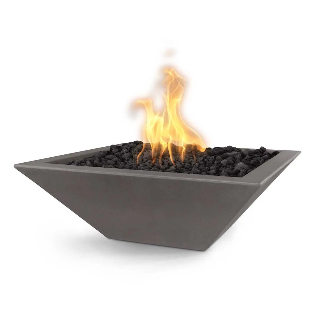 Maya 30" Square Fire Bowl - GFRC Concrete - Fire Feature