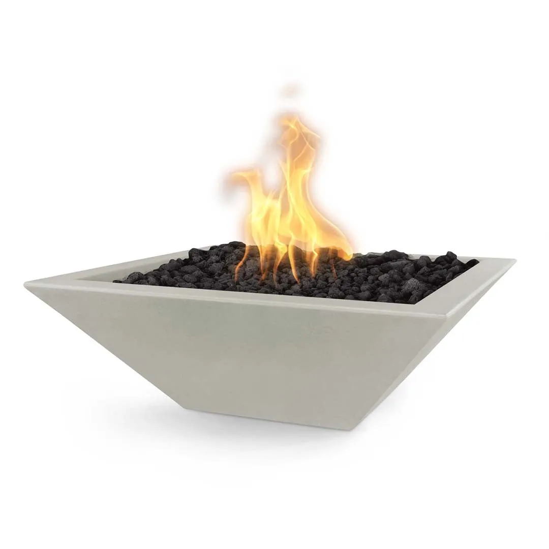 Maya 30" Square Fire Bowl - GFRC Concrete - Fire Feature