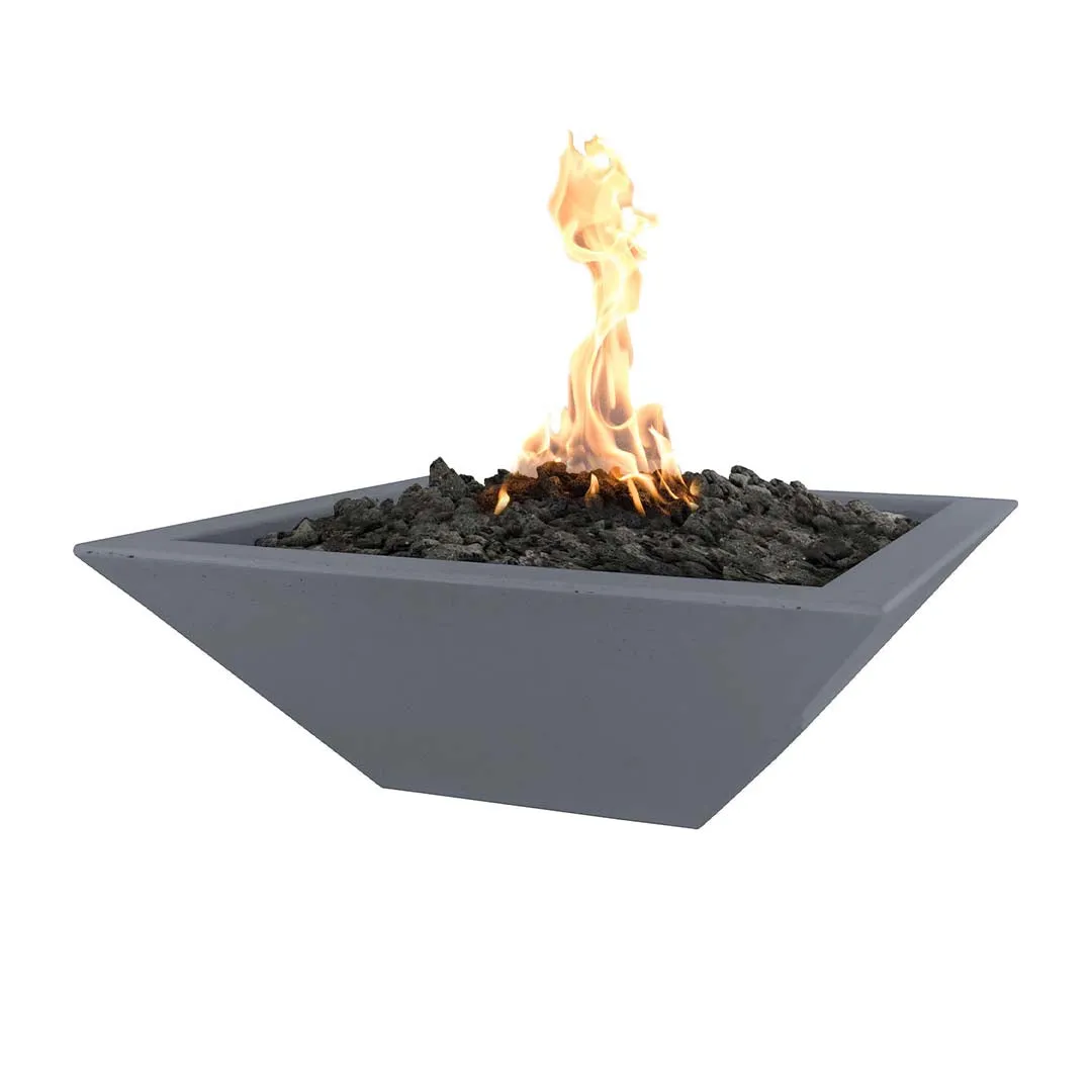 Maya 30" Square Fire Bowl - GFRC Concrete - Fire Feature