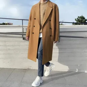 Men trench coat Long Winter woolen coat jacket for men formal winter clothes for men