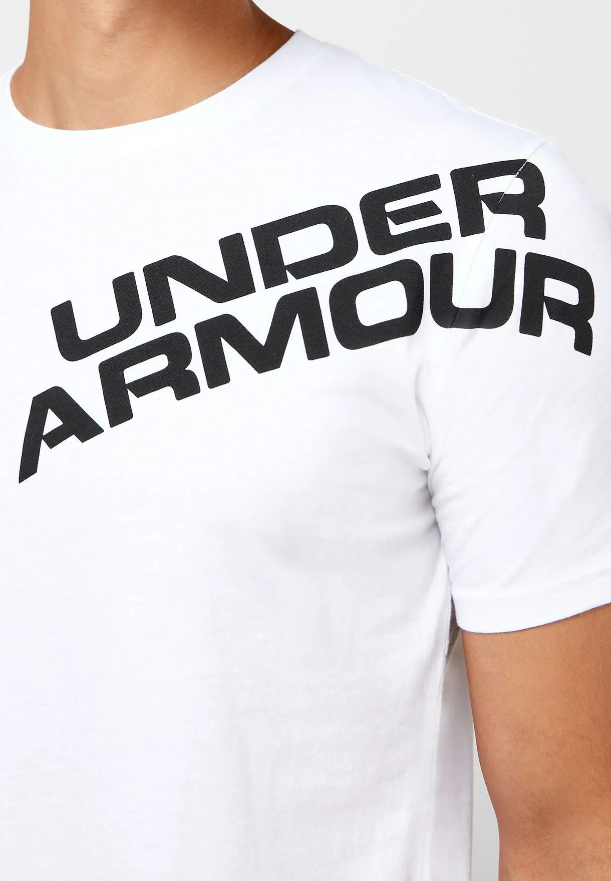 Men's UA Wordmark Shoulder Short Sleeve 1344227-100