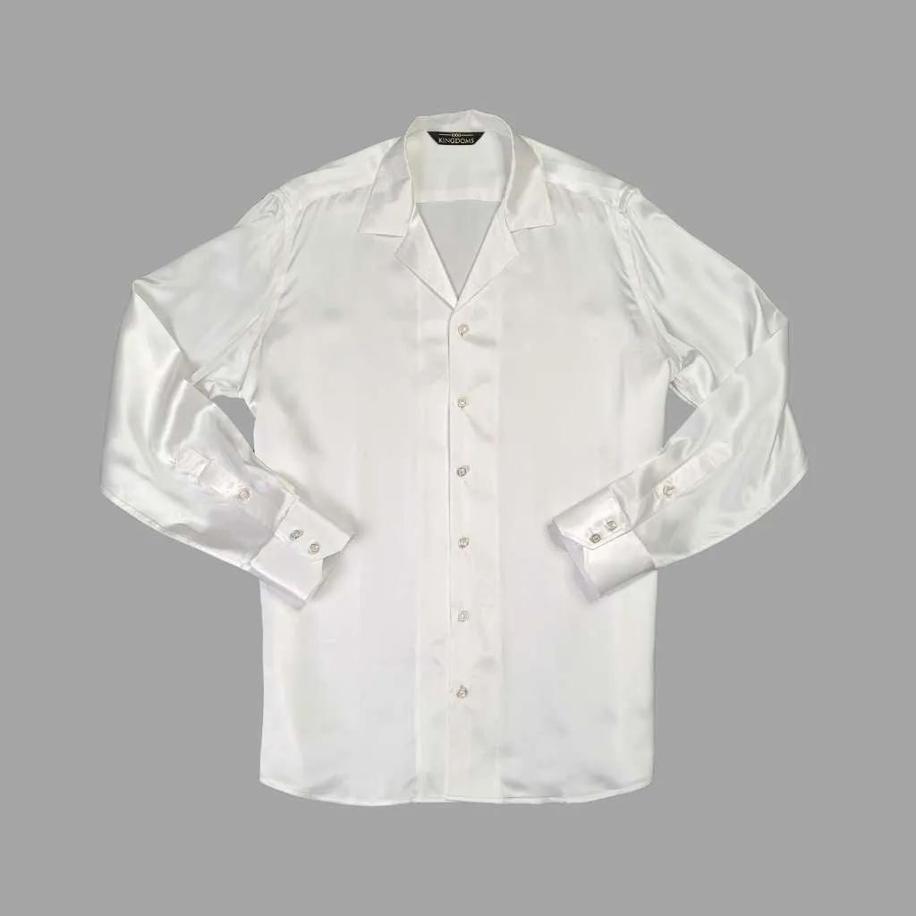 Men's White Silk Shirt