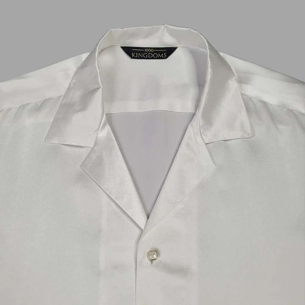 Men's White Silk Shirt