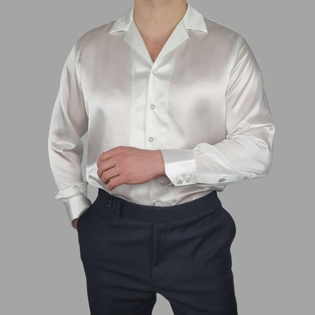 Men's White Silk Shirt