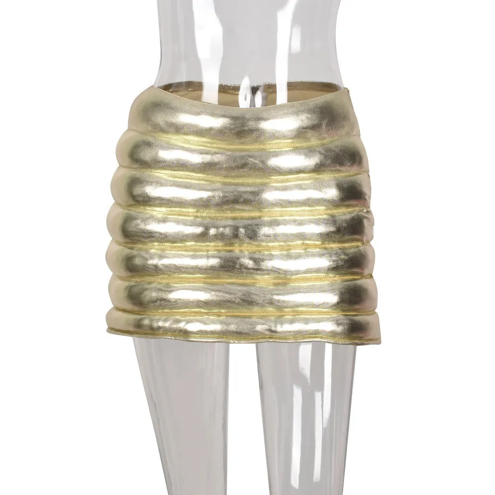 Metallic Puffer Skirts