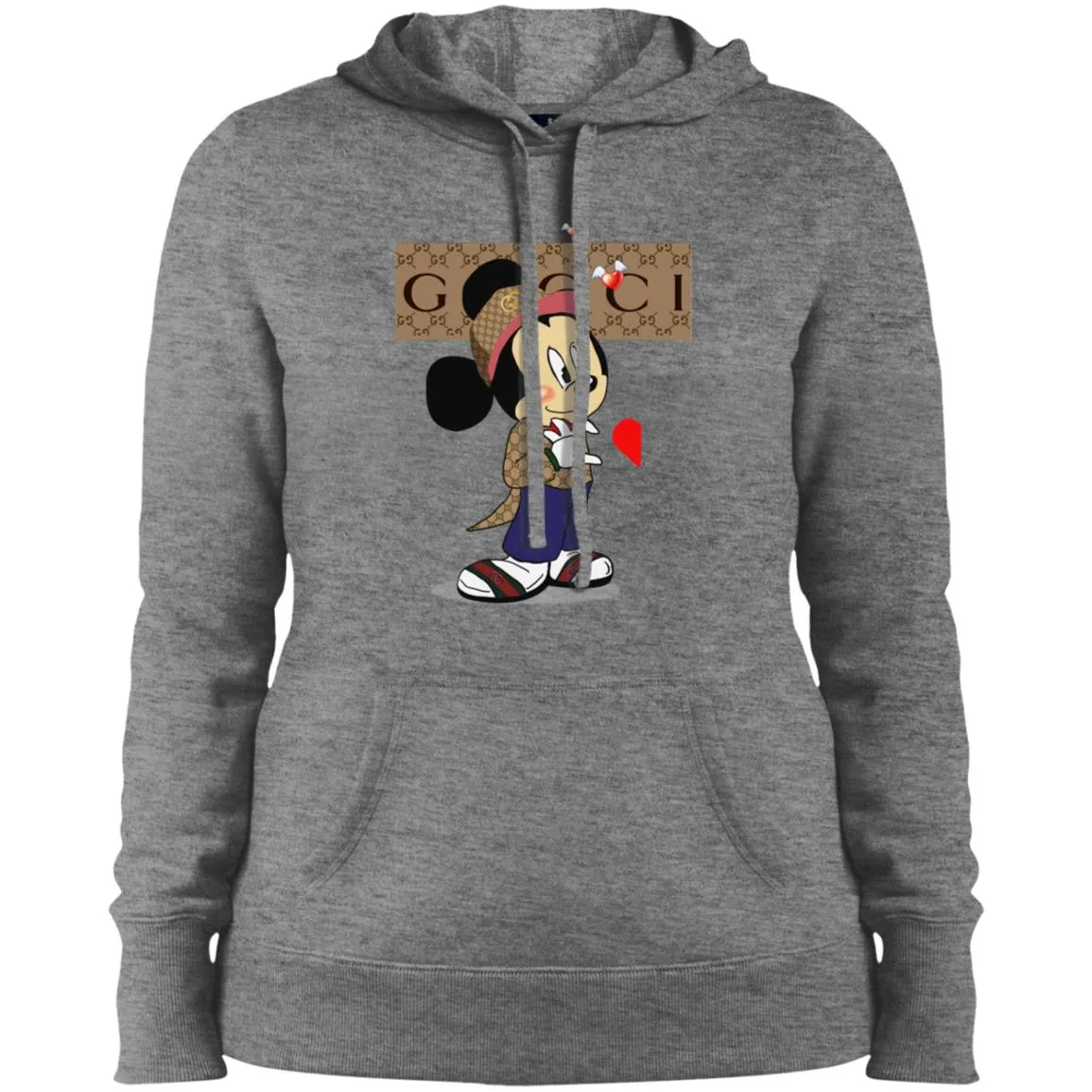 Mickey Mouse Love Couple T-shirt Valentine's Day T-shirt Women Hooded Sweatshirt