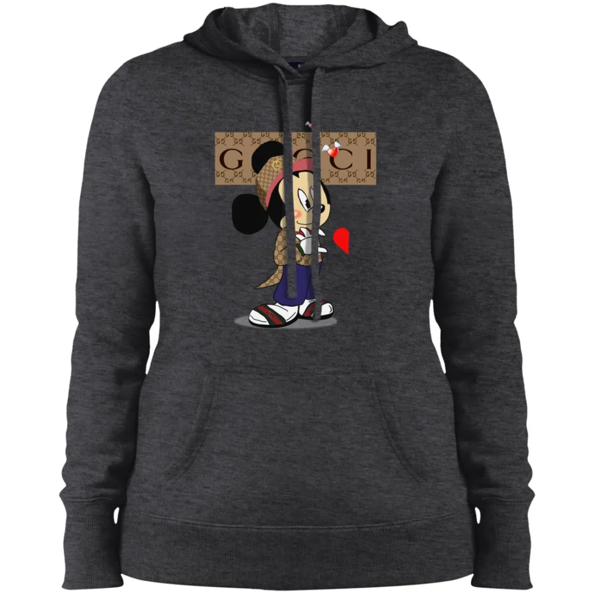 Mickey Mouse Love Couple T-shirt Valentine's Day T-shirt Women Hooded Sweatshirt