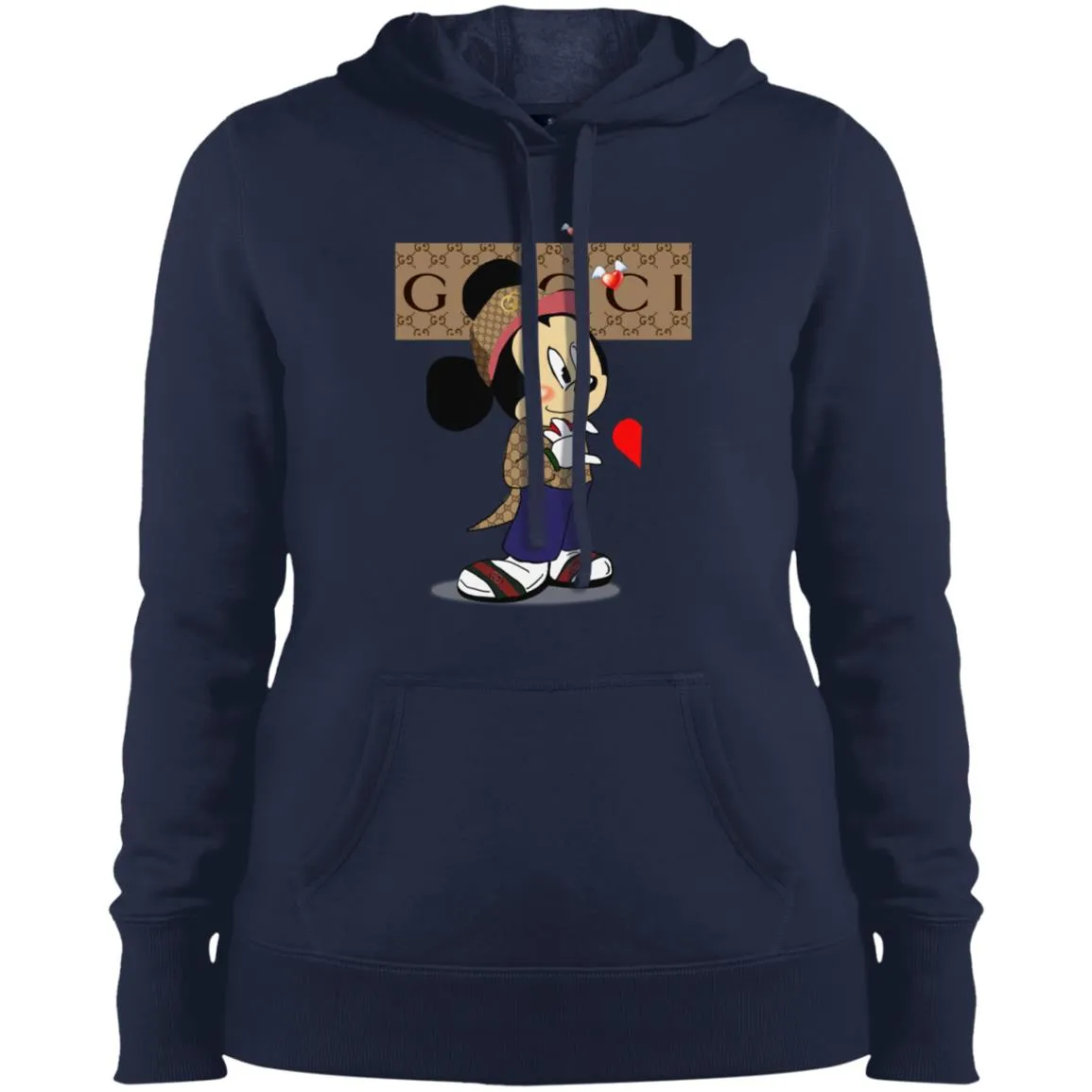 Mickey Mouse Love Couple T-shirt Valentine's Day T-shirt Women Hooded Sweatshirt