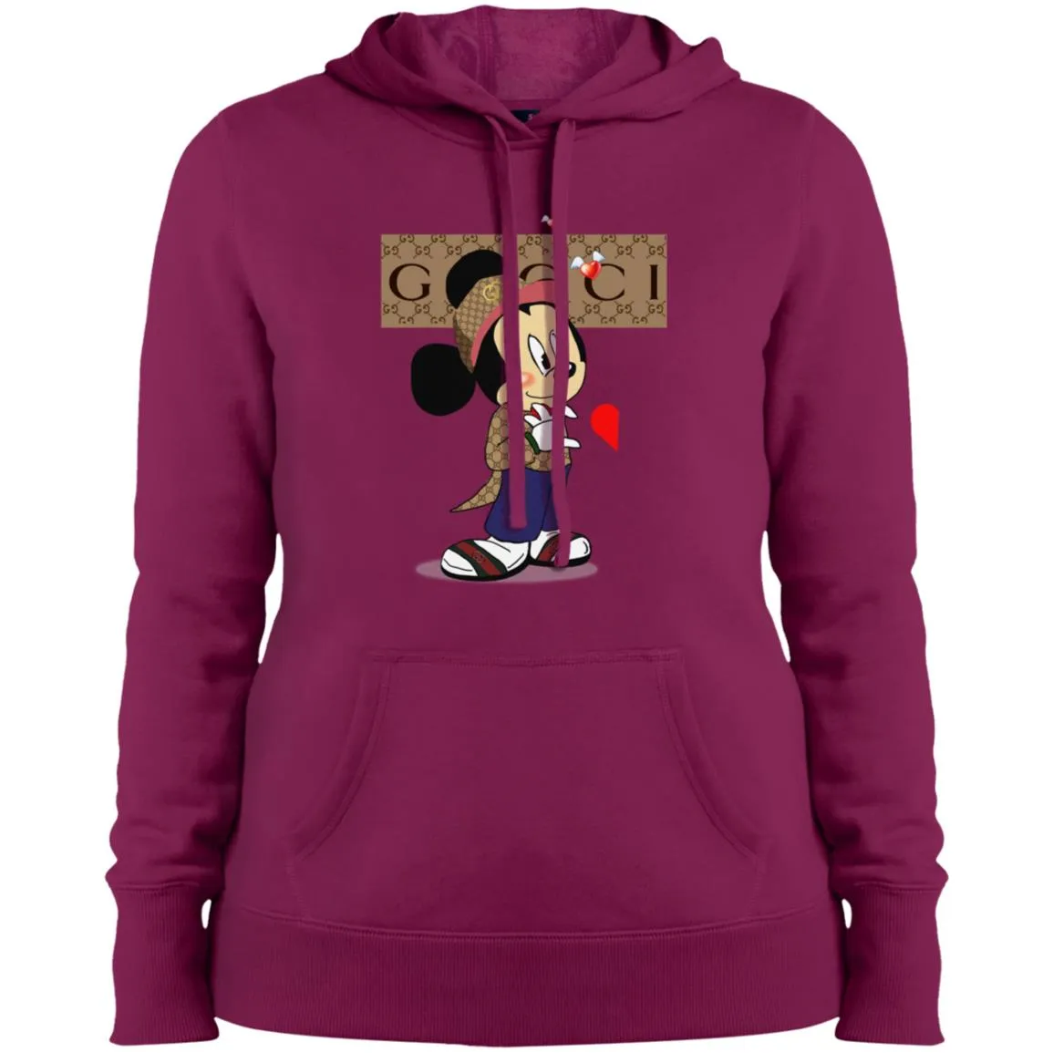 Mickey Mouse Love Couple T-shirt Valentine's Day T-shirt Women Hooded Sweatshirt