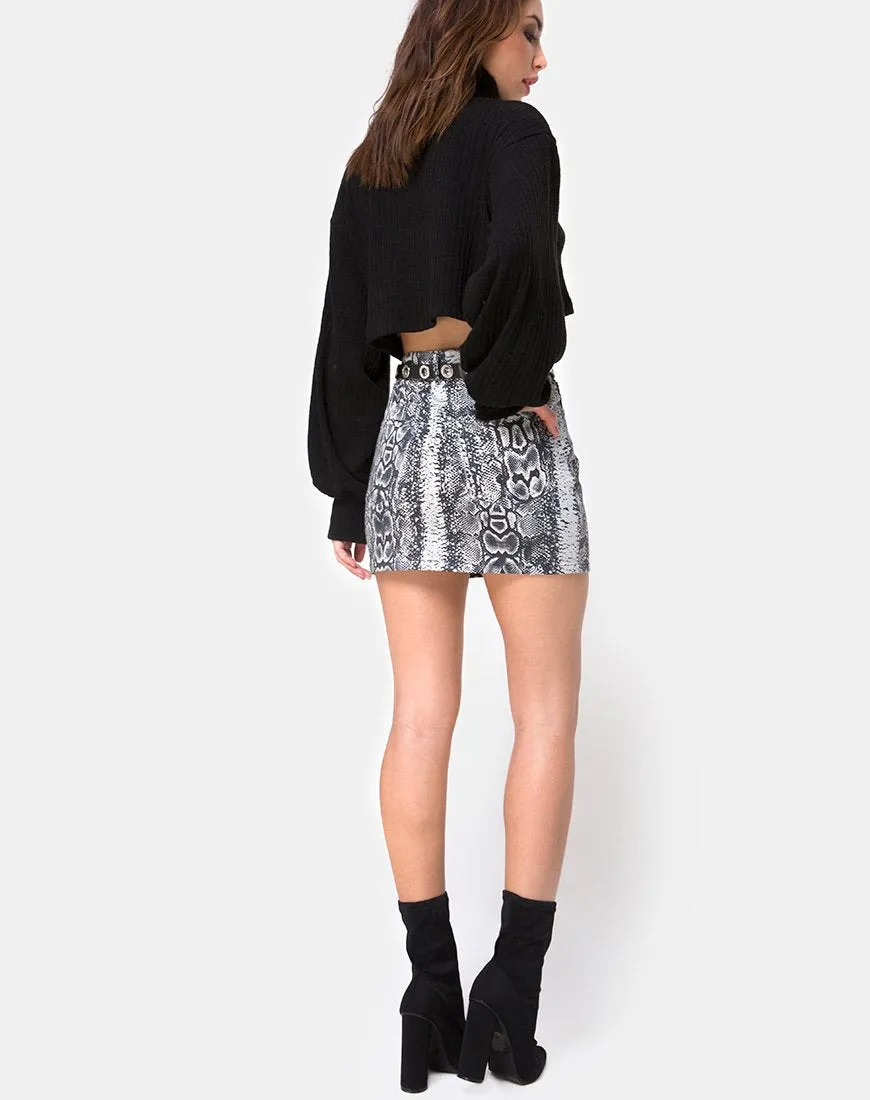 Mini Broomy Skirt in Snake