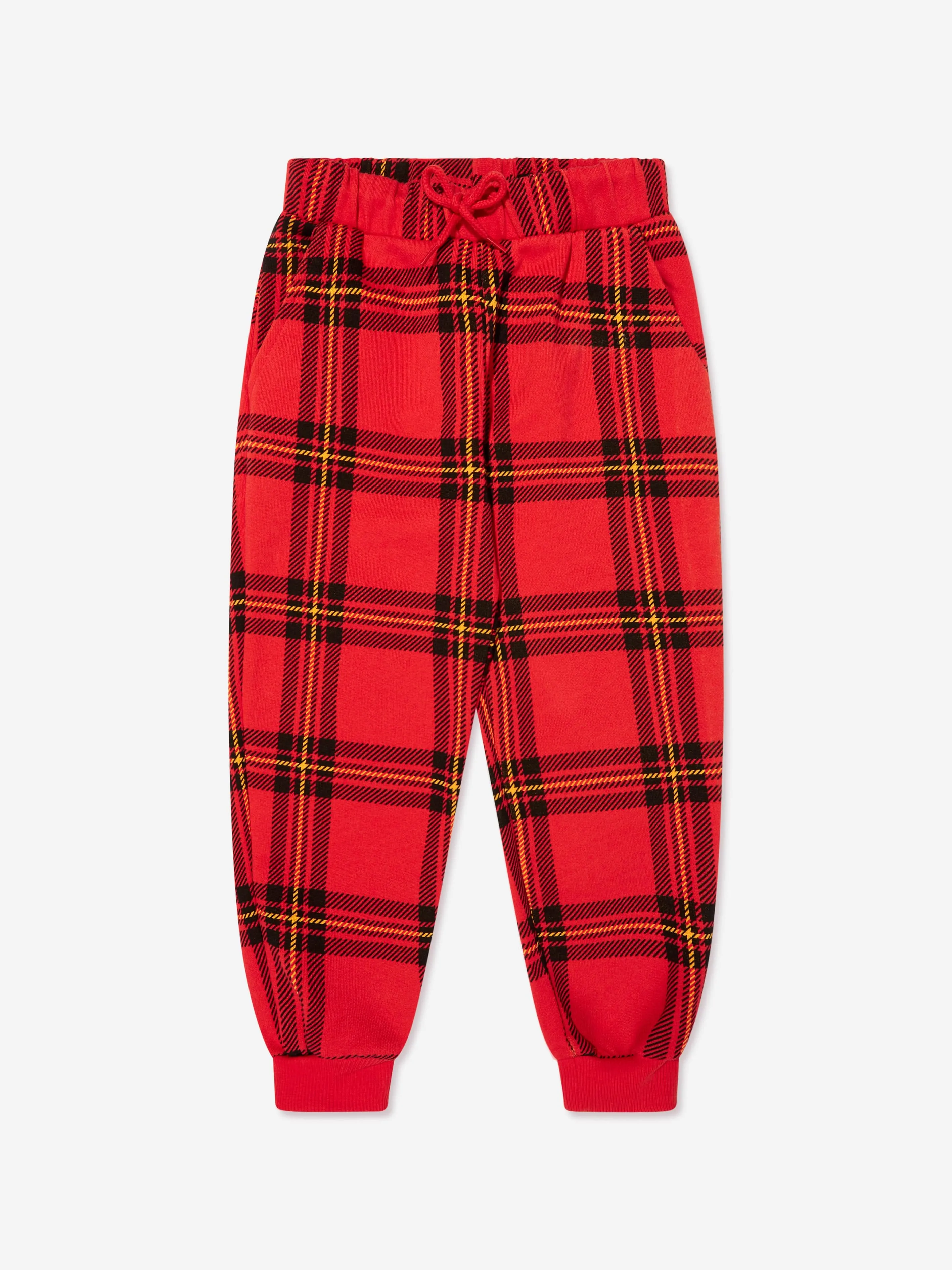 Mini Rodini Kids Organic Cotton Check Sweatpants in Red