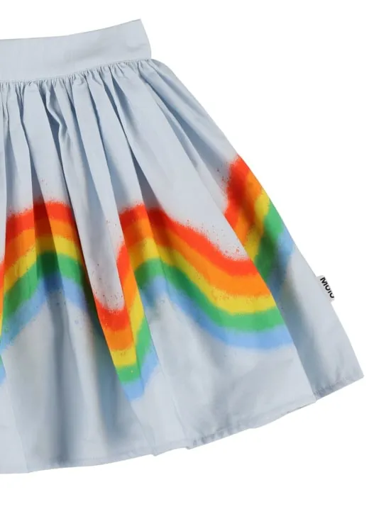 Molo   Rainbow print organic cotton skirt 