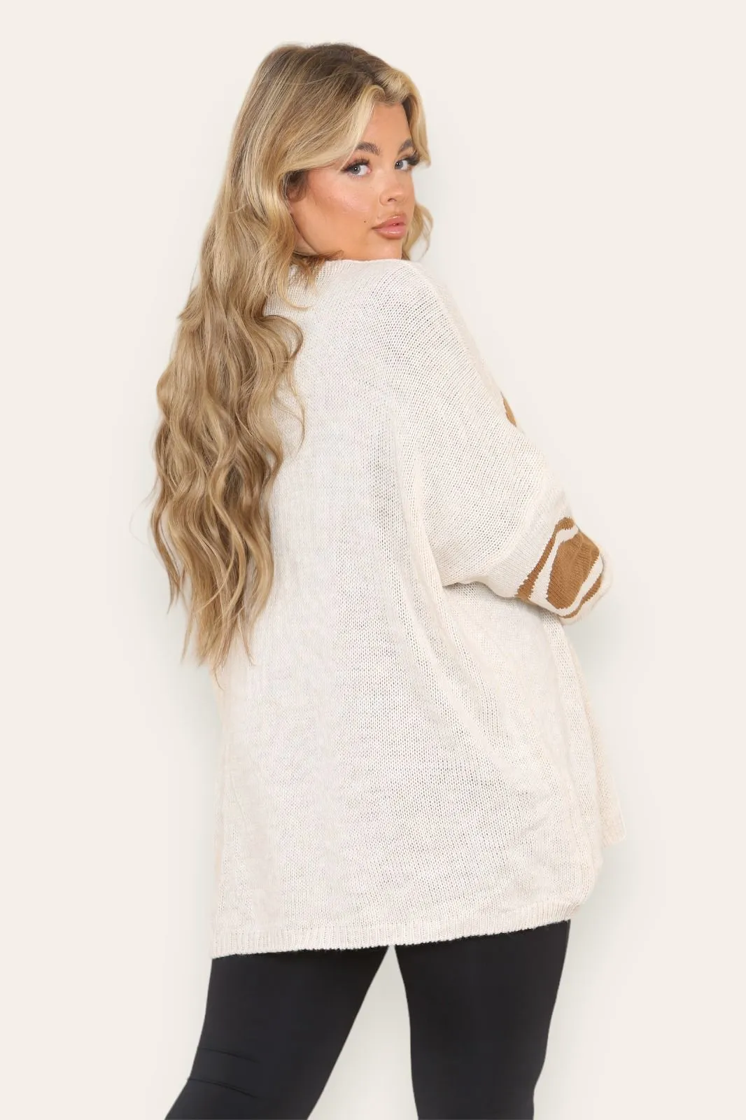 Oversized Heart Print Knitted Jumper Top