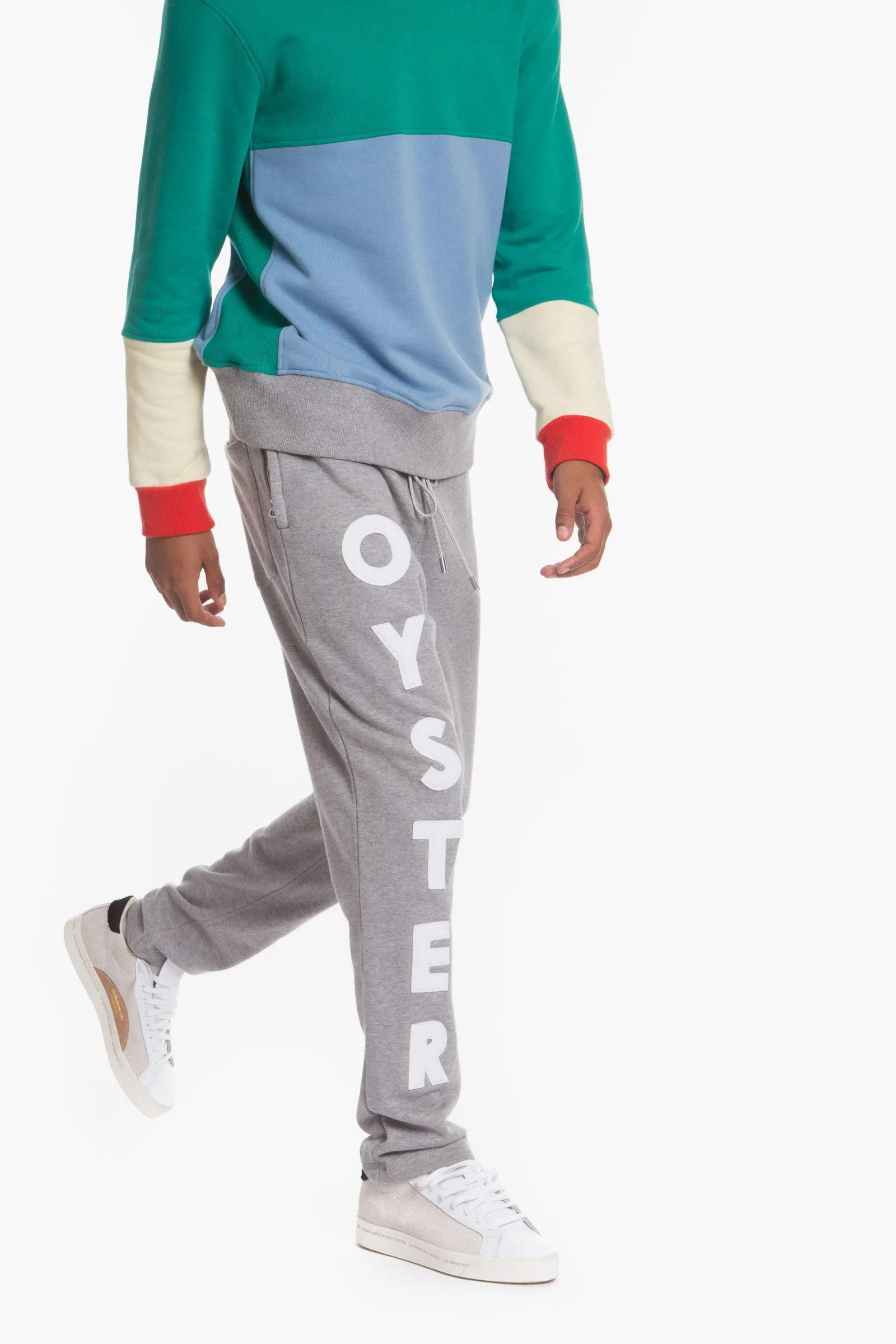 Oyster logo chenille sweatpants (Grey)