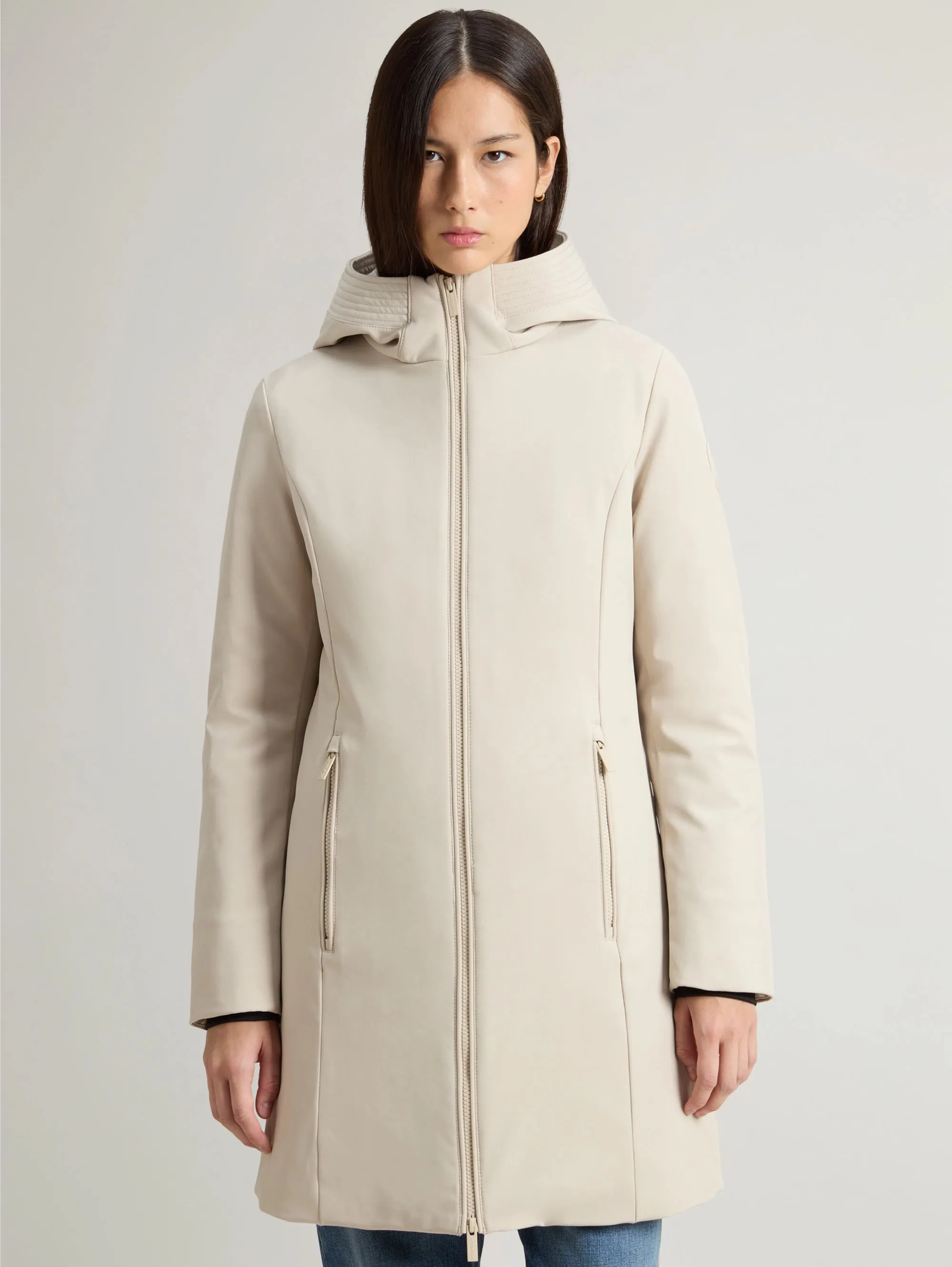 Parka Anti Vento con Cappuccio Firth Beige