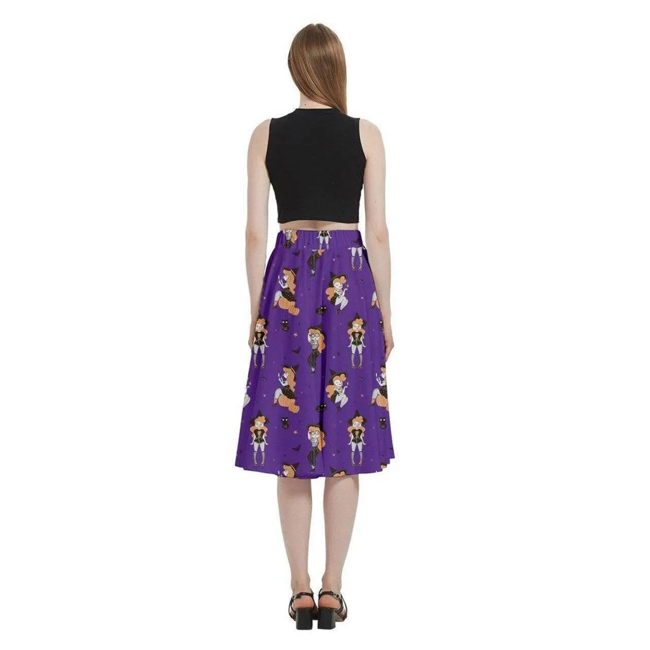 Pin Up Witch Full Circle Skirt