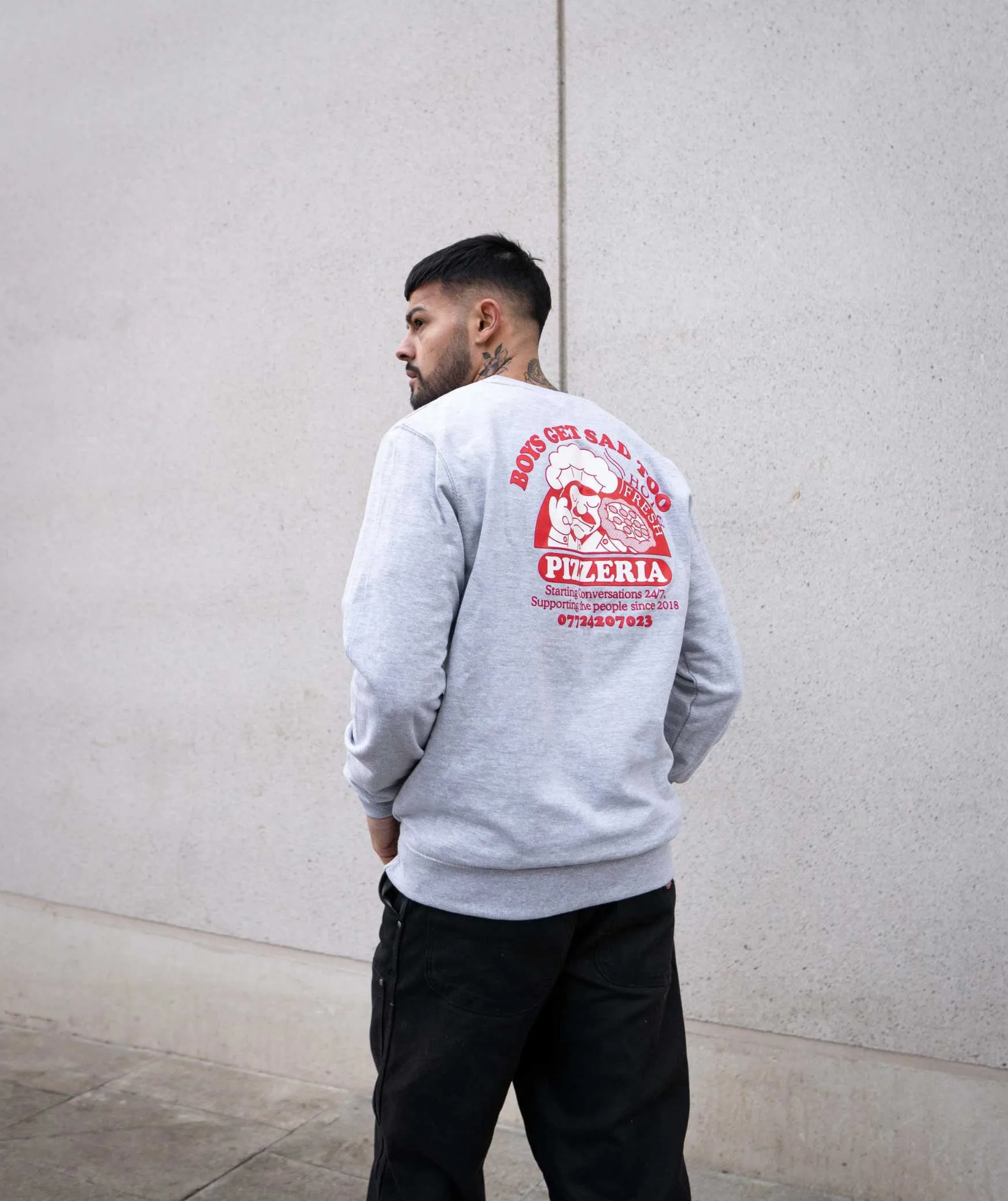 PIZZA CREWNECK GREY