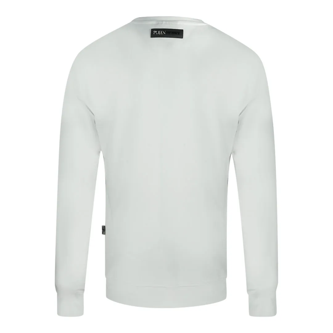 Plein Sport Black Natural Born Winner Logo White Jumper