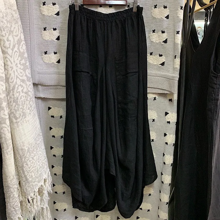 PUROLINO LINEN SKIRT BLACK