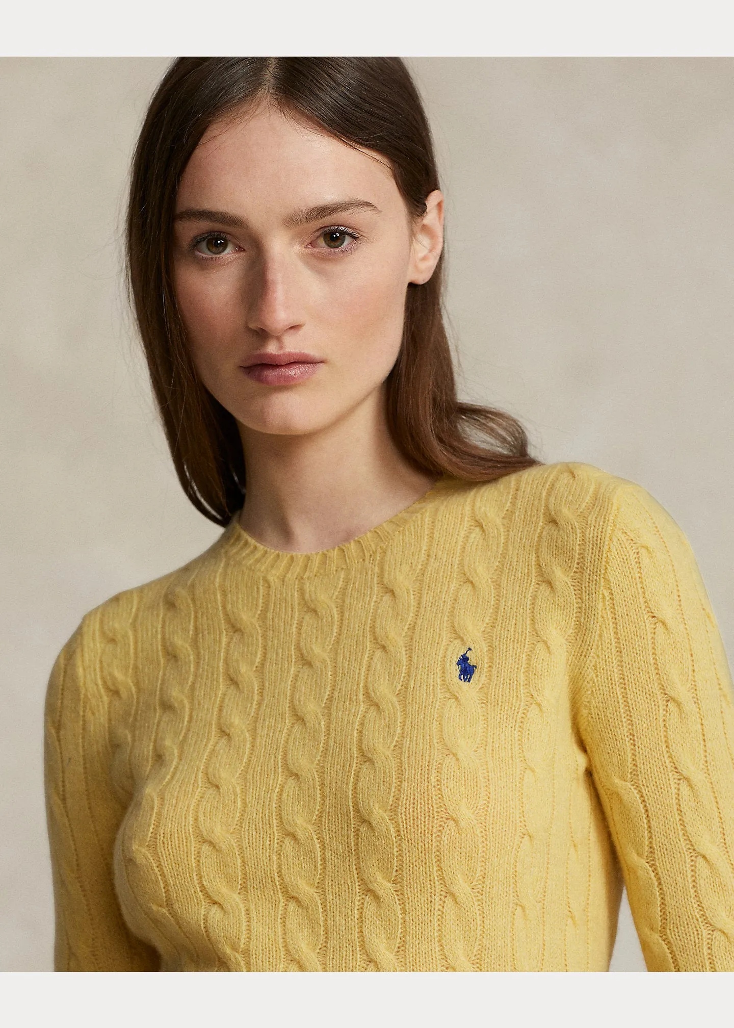 Ralph Lauren Cable-Knit Wool-Cashmere Jumper | Yellow