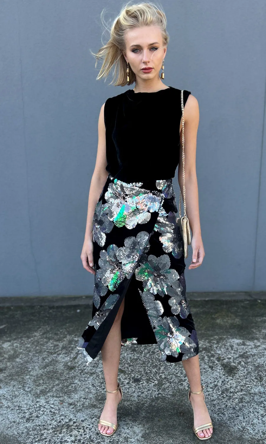 Sabina Musayev Kemi Velvet / Sequin Skirt