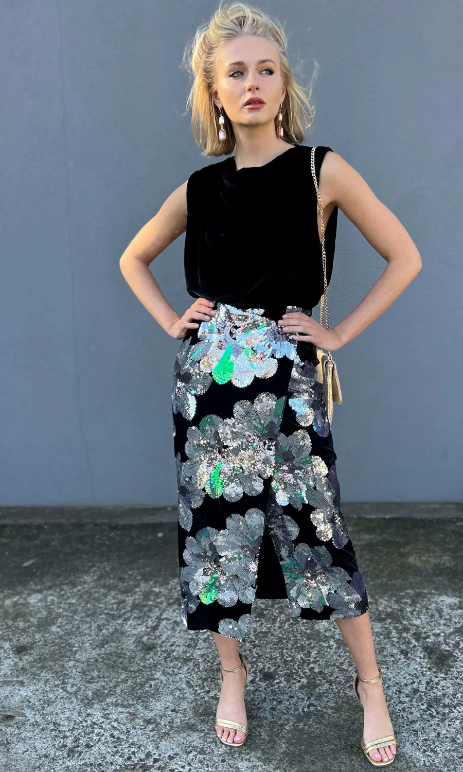 Sabina Musayev Kemi Velvet / Sequin Skirt