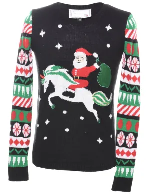 Santa Claus Design Christmas Jumper - M