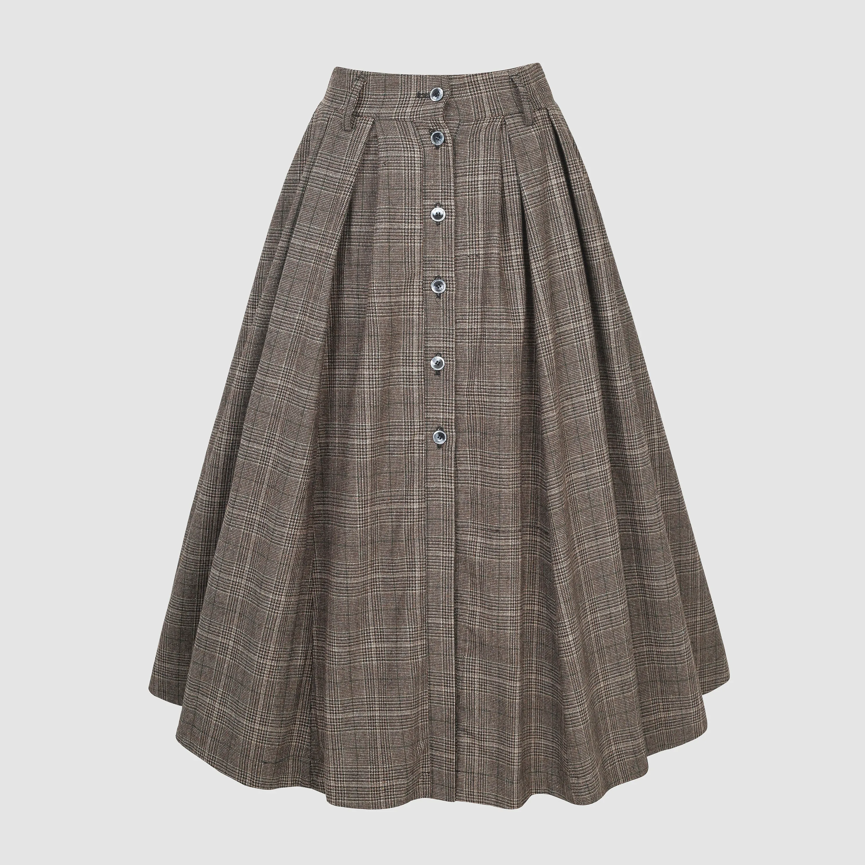 Santal 3 | Striped Wool Skirt in black