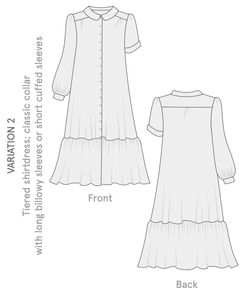 Sarah Shirt & Dress - PDF sewing pattern UK 2-38