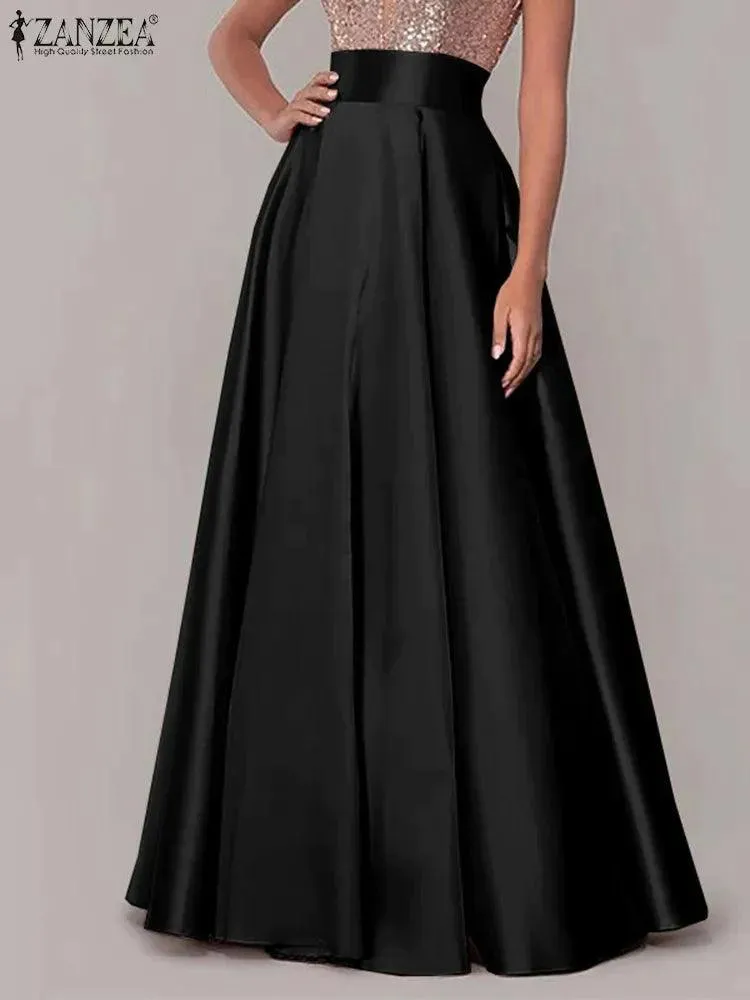 Satin Silk Long Skirts - 10 Colours