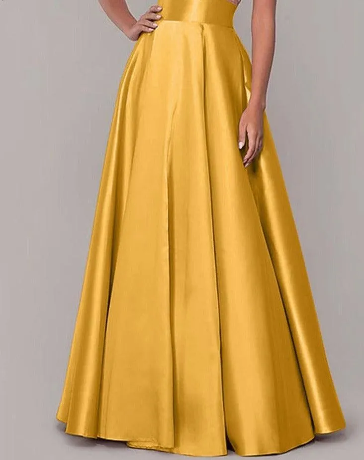 Satin Silk Long Skirts - 10 Colours