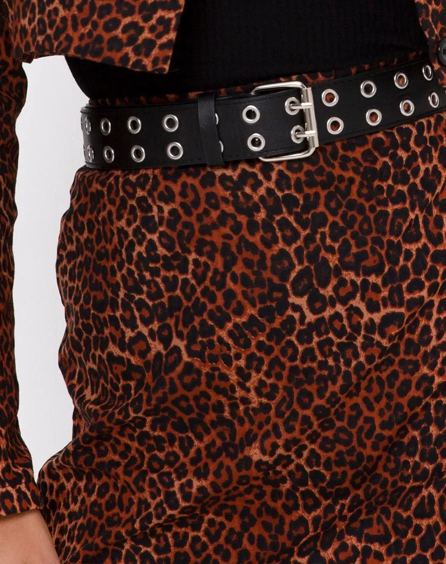 Sheny Mini Skirt in Ditsy Leopard Orange