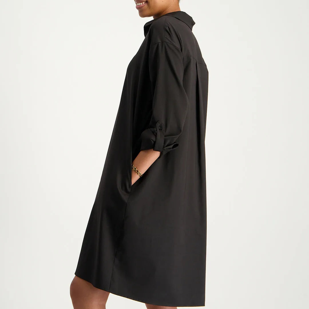 Shirt dress long-sleeve cotton