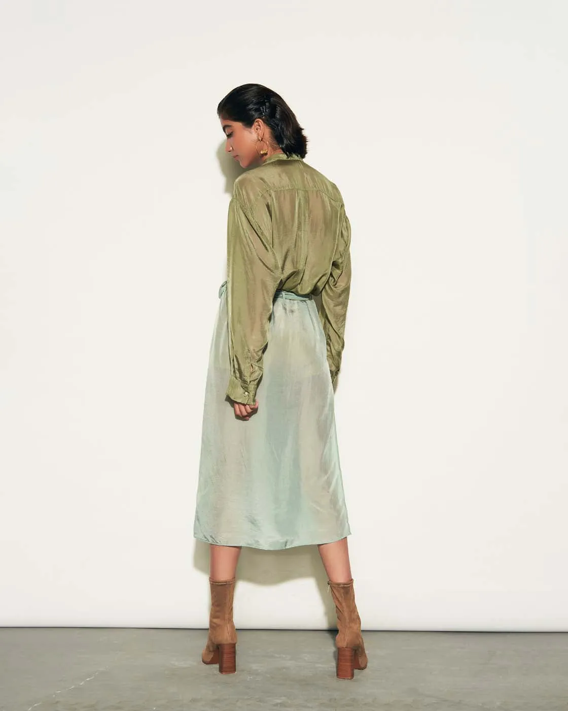 SILK SHIRT DRESS