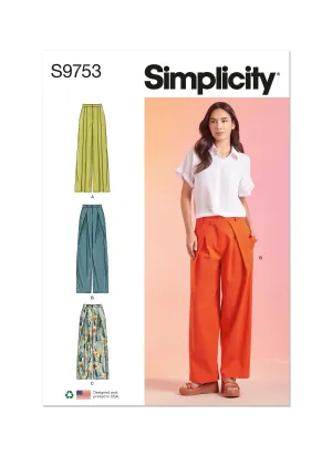 Simplicity Sewing Pattern S9753 MISSES' PANTS