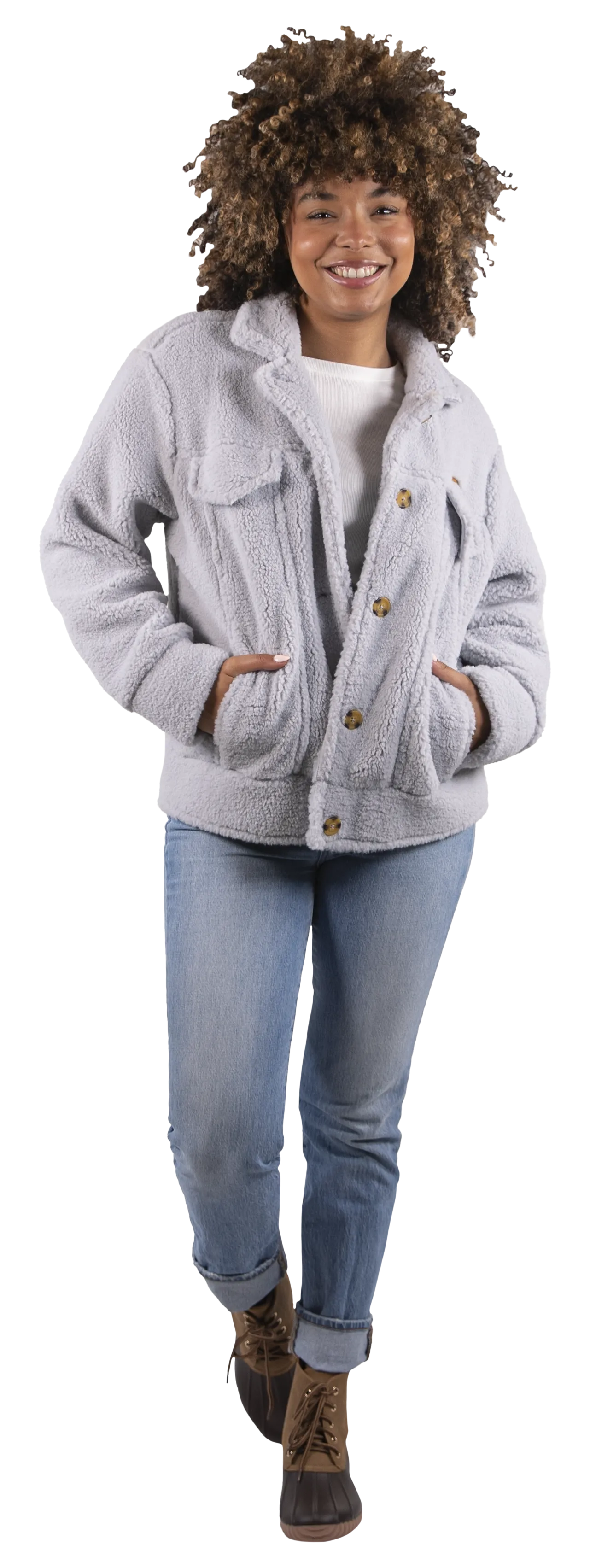 Simply Southern Soft Sherpa Jacket - Grey