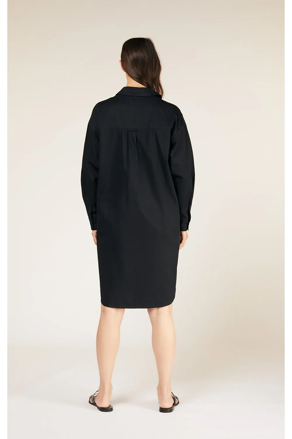 Sophia Shirt Dress in Black