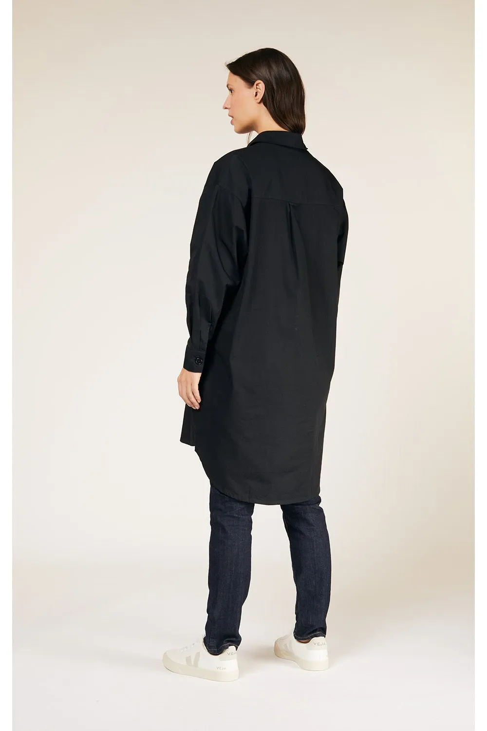 Sophia Shirt Dress in Black