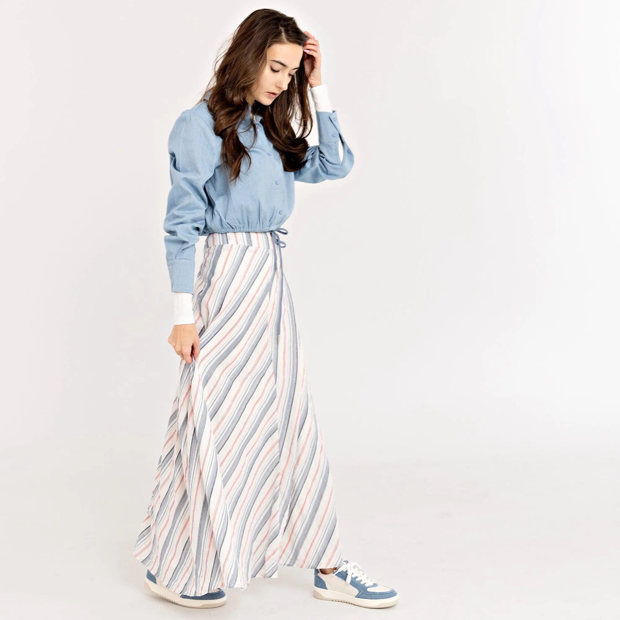 String Belt Skirt  IN: Multi Stripe