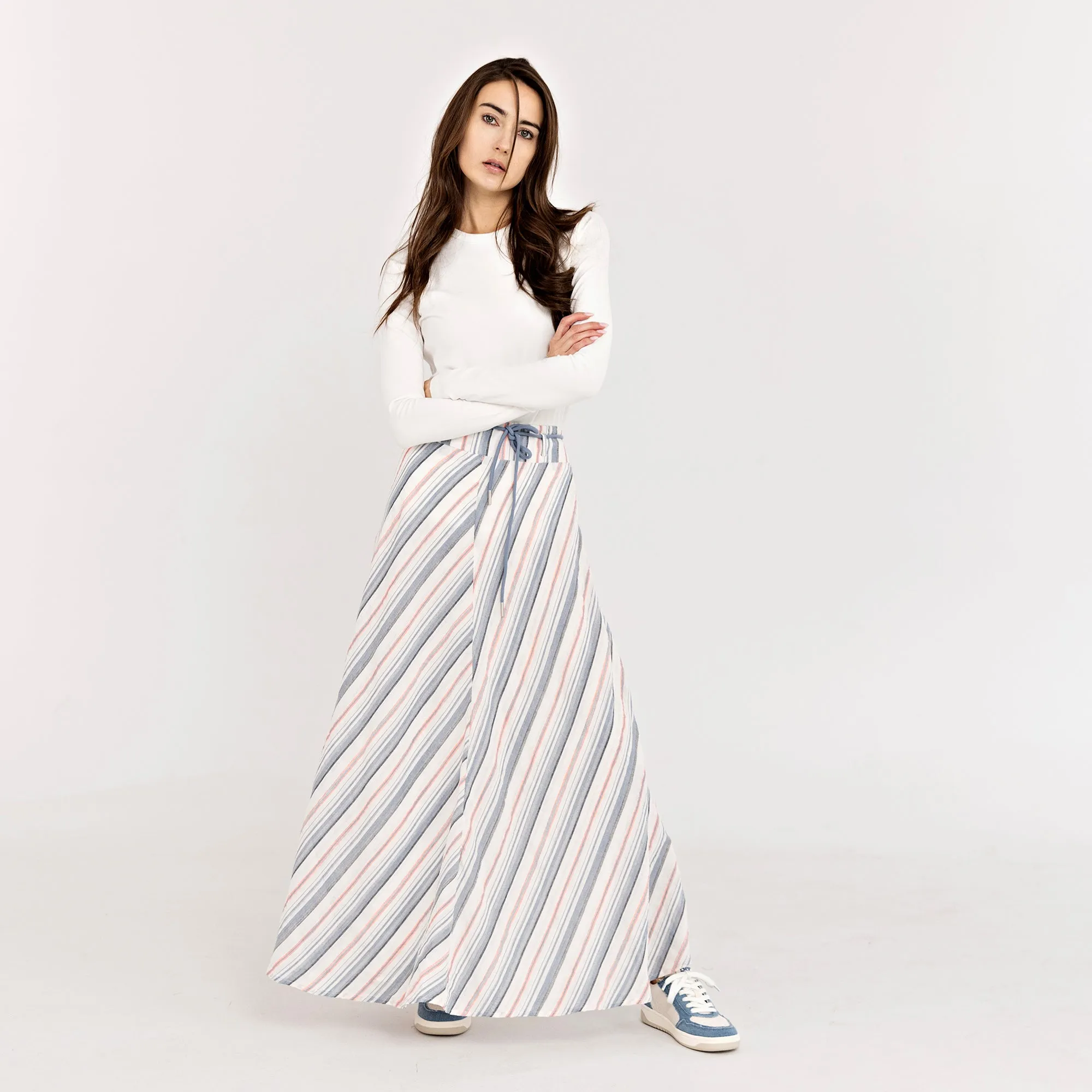 String Belt Skirt  IN: Multi Stripe