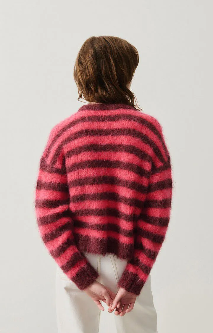 Striped Pink Jumper BYMI - Burgundy Hortensia