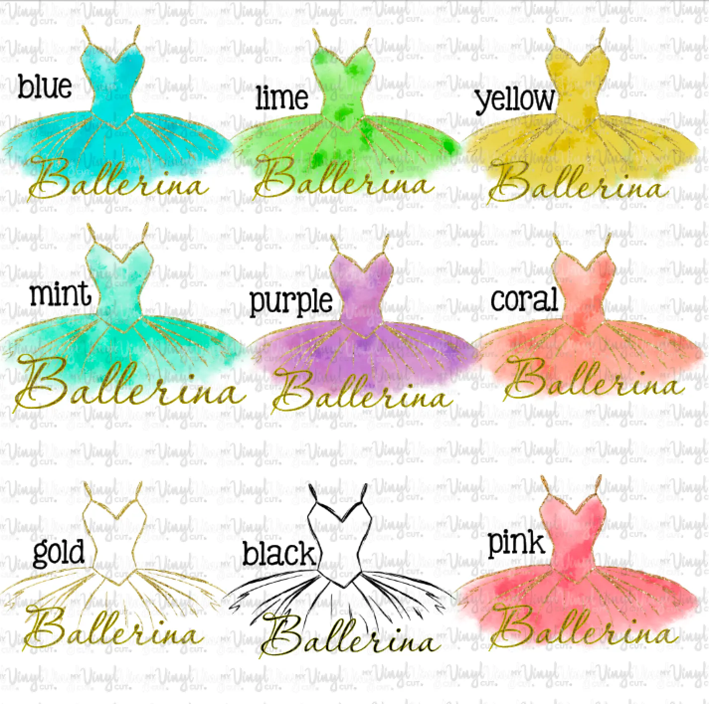 Sublimation Transfer Ballerina Tutu Choose your color