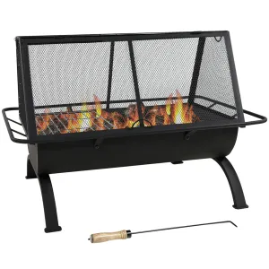 Sunnydaze 36" Northland Outdoor Fire Pit with Grill and Spark Screen