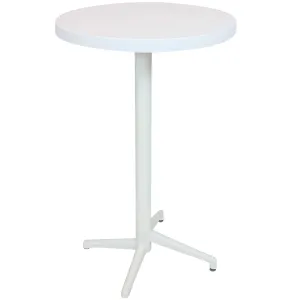 Sunnydaze Indoor/Outdoor All-Weather Round Foldable Bar Table - White