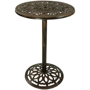 Sunnydaze Indoor/Outdoor Cast Iron Round Bar-Height Table - 26"