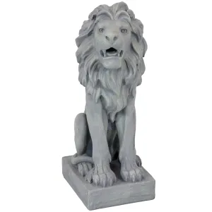 Sunnydaze Noble Beast Sitting Lion Outdoor Statue - 30"