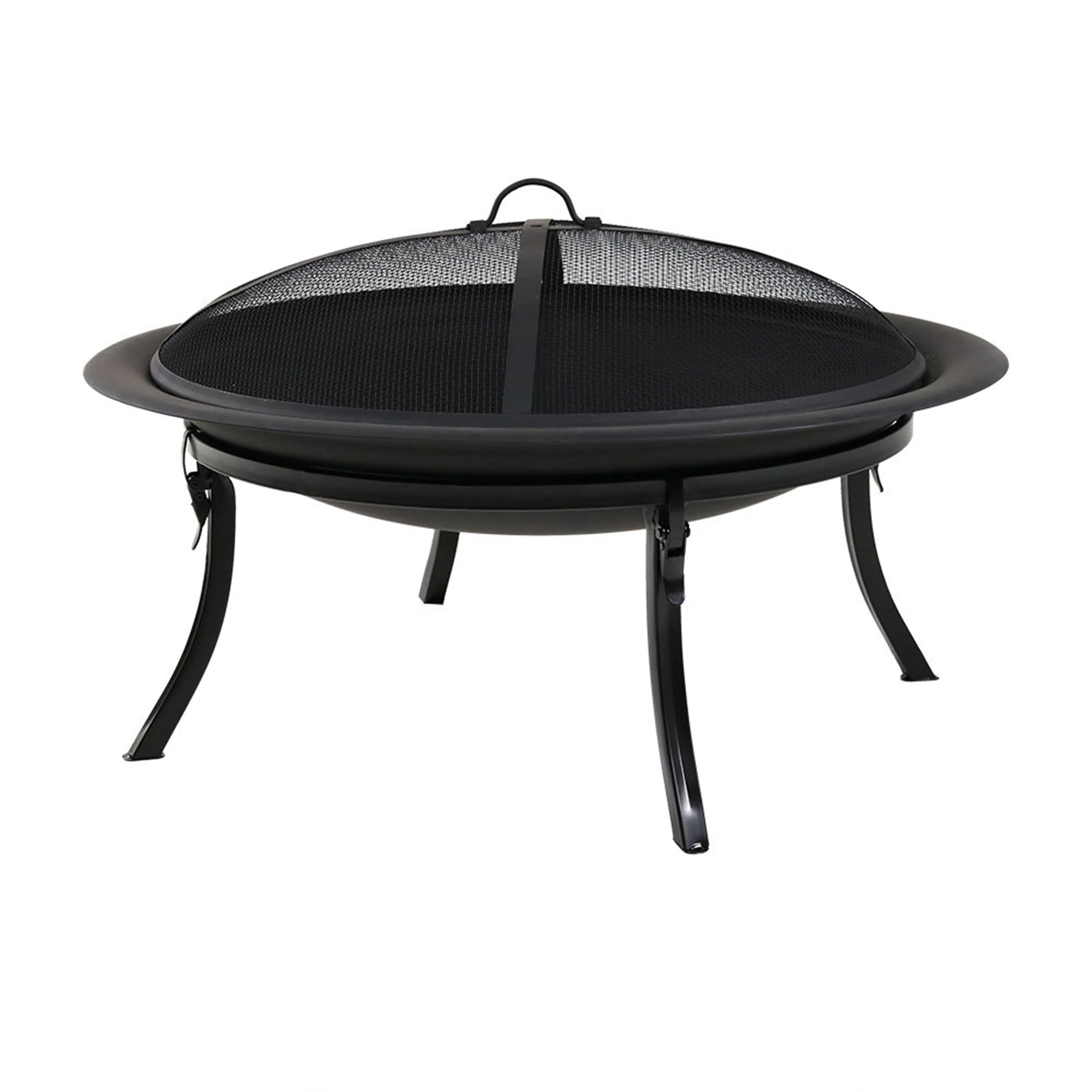 Sunnydaze Portable Fire Pit Bowl with Case and Spark Screen - 29"