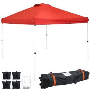 Sunnydaze Premium Pop-Up Canopy with Rolling Carry Bag and Sandbags