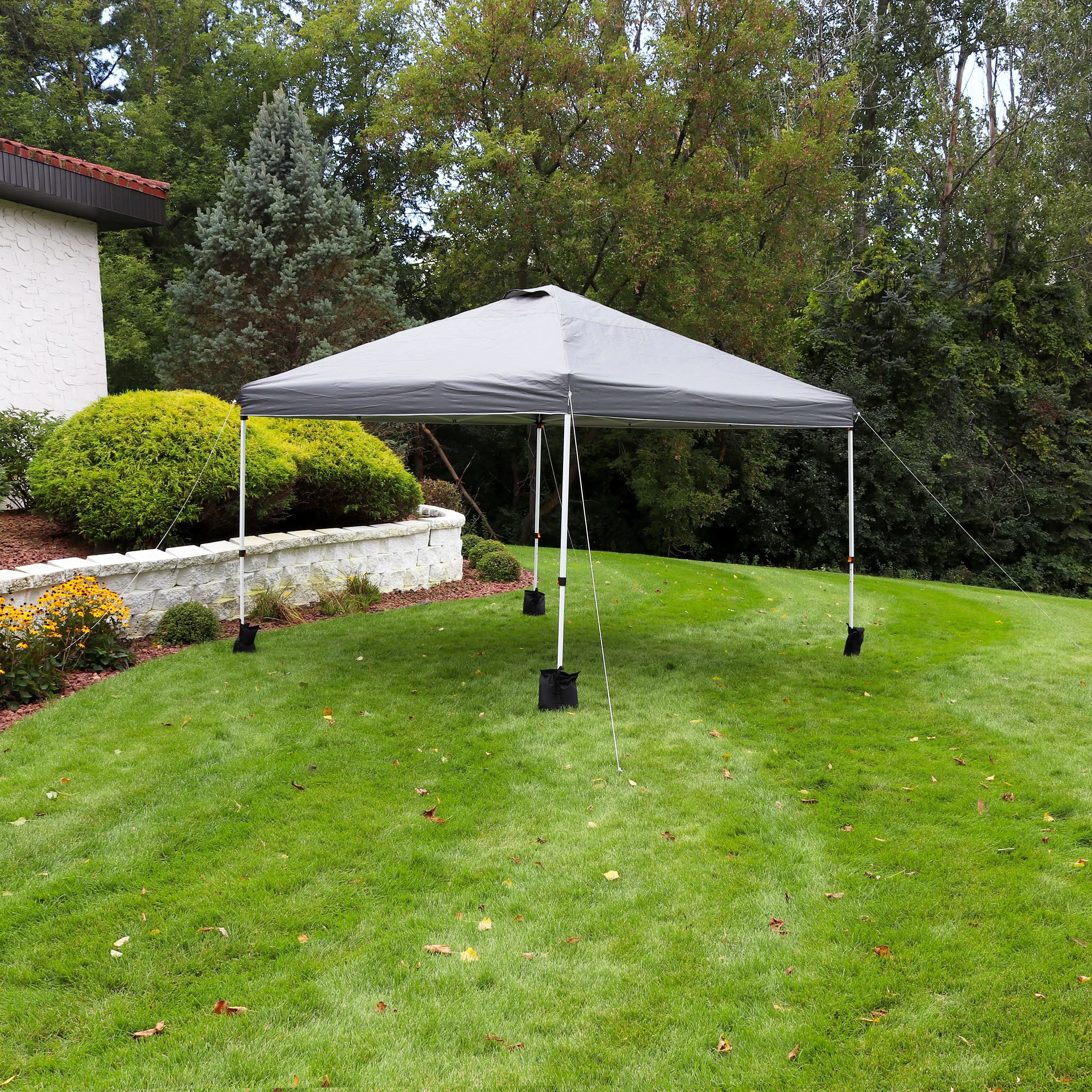 Sunnydaze Premium Pop-Up Canopy with Rolling Carry Bag and Sandbags